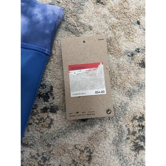 Nike Women’s Blue Spandex Shorts Tie Dye Waist Band Size L NWT Workout Athletic - Picture 4 of 6